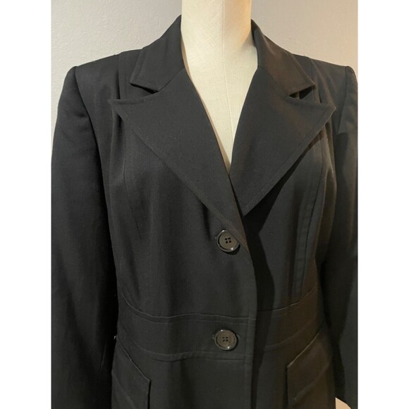 Jonathan Michael Women's Black 100% Wool Coat size 8 made in USA Quiet Luxury - Picture 4 of 7